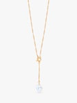 Jon Richard Aurora Borealis Crystal Lariat T-Bar Pendant Necklace, Gold