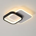 Goeco - Plafonnier led 24W Design moderne Carré Lampe de Plafond Blanc Chaud 3000K Pour salon chambre à coucher salle à manger bureau Noir