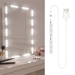 JINGRU Lumières de Miroir de Maquillage LED 6LEDs Dimmable Touch Control Vanity Mirror Lights Lumière de Miroir de Salle de Bain avec câble USB LED Strip Lights Dressing Mirror