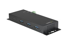 StarTech.com 4 Port USB C Hub 10Gbps - Metal Industrial USB 3.2/3.1 Gen 2 Type-C Hub - 3A/1C - USB-C or USB-A Host - Mountable - ESD/Surge (HB31C3A1CME) - hub - 4 porte