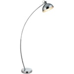 Teamson Home - Lampadaire Arco métal arc lampe de salon sur pied arc intérieur chrome VN-L00024-EU - Gris