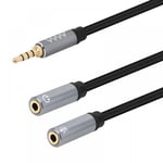 3.5mm Male to 2 Dual 3.5mm Female Audio Mic Y Splitter Cable