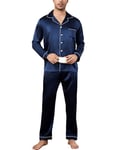 Nieery Pyjama Homme Satin Hiver Pyjamas Vêtements de NUI Manches Longues Homme Pyjama Pantalon Long Deux pièces Ensembles de Pyjama Homme