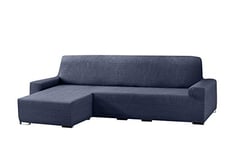 Eysa Aquiles Élastique Chaise Longue Bras Court Gauche, Vue frontale, Polyester Coton, Bleu, 43x37x14 cm