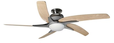 Fantasia Viper Plus Flush 54 inch LED Stainless Steel Ceiling Fan Maple Blade