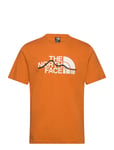 M S/S Mountain Line Tee Sport T-shirts Short-sleeved Orange The North Face