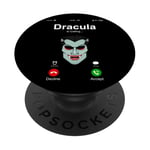 Dracula Is Calling, Boo Boo Halloween Dracula Graphic Design PopSockets PopGrip Adhésif