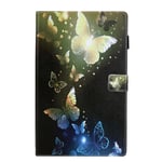 Samsung Galaxy Tab S9 FE-etui med pennespor - Gold Butterflies