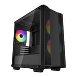 DeepCool CC360 Black ARGB Tempered Glass Micro ATX Gaming Case