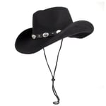 Muoti villainen länsimainen Cowboy-hattu naisten miehille Roll Up Brim Jazz Cowgirl -lippis metallivyöllä Fedora Toca Sombrero -lippis