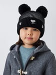 John Lewis Kids' Bear Beanie Hat, Black