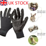 Pet Dog Cat Horse Cleaner Grooming Gloves Brush Hair Remover Shedding Massage Uk