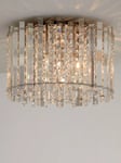 John Lewis Dazzle Crystal Semi Flush Ceiling Light, Clear