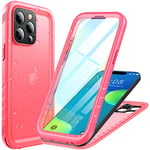 Cozycase for iPhone 13 Pro Max Waterproof Shockproof Case with Built in Screen/Camera Protector - Unbreakable/Heavy Duty/Front and Back Cover 360 Full Body Protective Case Pink