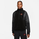 Nike Air Fleece Sherpa High Pile Quilted 1/2 Zip Pullover OG Jacket Black Medium