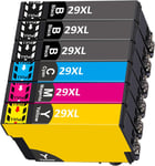 29XL Cartouches d'encre Remplacement pour Epson 29XL 29 Multipack pour Epson Expression Home XP-245 XP-255 XP-235 XP-247 XP-345 XP-332 XP-335 XP-342 XP-432 XP-435 XP-257(6-Pack)