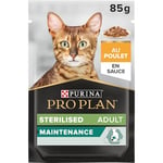 PURINA PRO PLAN | Sterilised Nutrisavour | Tendres Morceaux En Sauce Au Poulet | Chat | Stérilisé Sachets Fraîcheur de 85g | Lot de 26