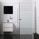 Bathlife Allsidig Dusjhjørne 80x80 cm, Sølv profil/Frostet glass - 40790724