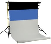 Falcon Eyes Background System SPK-3 with 3 Rolls Black/White/Blue 1.35x11 m