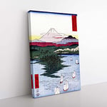 Big Box Art Noge and Yokohama by Utagawa Hiroshige Painting Canvas Wall Art Print Ready to Hang Picture, 76 x 50 cm (30 x 20 Inch), Blue, White, Black, Red, Blue