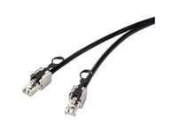 Renkforce Rj45 Nettverkskabel, Patchkabel Cat 6A S / Ftp 5,00 M Sort Med Sjakkel For Opplåsing, 5 M, Cat6a, S / Ftp (S-Stp), Rj-45, Rj-45