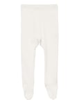 Baby Rib Tights W. Feet Bottoms Trousers Cream Copenhagen Colors