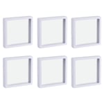 Floating Thin Film Display Box, ABS Frame Case 11cm x 11cm x 2cm White Pack of 6