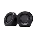 Trust Polo Compact PC Speakers 2.0, 8W (4W RMS), USB Powered Speaker Set, Jack AUX 3.5mm, Inline Control, Small Stereo Computer Speakers for PC Desktop/Laptop - Black