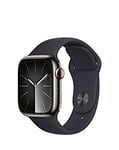 Apple Watch Series 9 Cellular 41mm Graphite Steel Case, Midnight Sport Band M/L