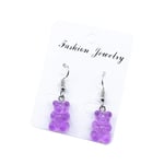 Senoow 1 Pair Creative Cute Mini Gummy Bear Earrings MinimaliS-M Cartoon Design Female Ear Hooks Danglers Jewelry Gift