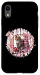 Coque pour iPhone XR Fleur de cerisier Chat Guerrier Fleur de samouraï