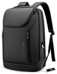 BANGE Business Smart Backpack Waterproof laptop backpack with USB Charging Port,Travel Durable Backpack (BlACK(three Pocket)