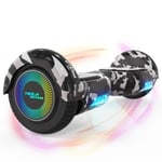 MEGA MOTION Hoverboard 6,5" Camouglage - Bluetooth-högtalare - med LED-lampor för barn