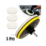 5 Pièces 150mm Tampon de Polissage en Laine, Disque Polissage Éponge de Polissage Pads Kit Polissage Voiture pour avec M14 Foret pour Perceuse pour