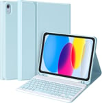 Étui Avec Clavier Pour Ipad 10e Génération 10,9"",Étui Clavier Allemand Pour Ipad 2022,Étui Folio Sans Fil Avec Support Pour Stylo Et Clavier Magnétique Amovible Avec Disposition Qwertz