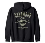 Deadwood South Dakota USA Skull Design Zip Hoodie