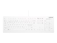 Active Key Ak-C8112 - Tangentbord - Desinficering Via Torkning, Platt Tangentprofil - 100% - Full Size - Tvättbar - Usb - Qwerty - Hela Norden - Vit