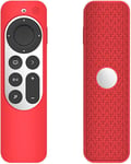 Étui Coque En Silicone Compatible Avec Apple Tv 4K 2021 Télécommande, Ultra-Mince Et Léger, Anti-Chute, Anti-Collision, Convient Pour Le Boîtier De Télécommande Apple Tv 4K 2021.Rouge