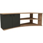 Cotecosy - Meuble tv d'angle Jirel Bois clair et Anthracite