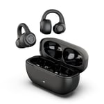 JLab Flex Open Ear Headphones - Wireless Open Earbuds, Cuff Design Clip on Earphones, 21H Playtime, Open-Ear Buds with Bluetooth Multipoint, MEMS Microphone, Customise With App, Black