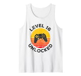 Level 16 Unlocked Headphones 16 Years Vintage 16th Birthday Tank Top