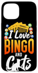 iPhone 15 Bingo Player Cat I Love Bingo And Cats Case