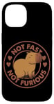 Coque pour iPhone 14 Badge parodie du film Capybara avec inscription « Not Fast Not Furious »