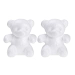 Amosfun 2pcs Modelling Polystyrene Styrofoam Foam Bear Shape Mould White Foam Block Mold for DIY Craft Wedding Flower Arranging Valentines Day Gift Christmas Party Decoration 15cm