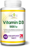 Vitamin D3 4000 IU - 400 High Strength Vitamin D Tablets (1+ Year Supply) - Vege