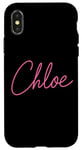 Coque pour iPhone X/XS Chloe Nom Love Femme Fille Ami Femme Epouse Rose