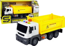 Import Leantoys Construction Vehicle Dump Truck 1:16 Yellow Elevating Semi-Trailer