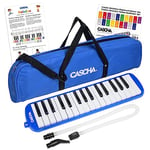 CASCHA Melodica with bag and mouthpiece, instrument for children and beginners, blue