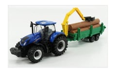 BURAGO BU31655-525604 New Holland - T7.315 Tractor + Tree Transitaire And Wood -