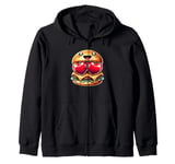 Valentines Day Burger Fast Food Hamburger Burgers Zip Hoodie